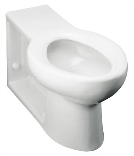 Anglesey White Ceramic Elongated Bowl with Integral Seat