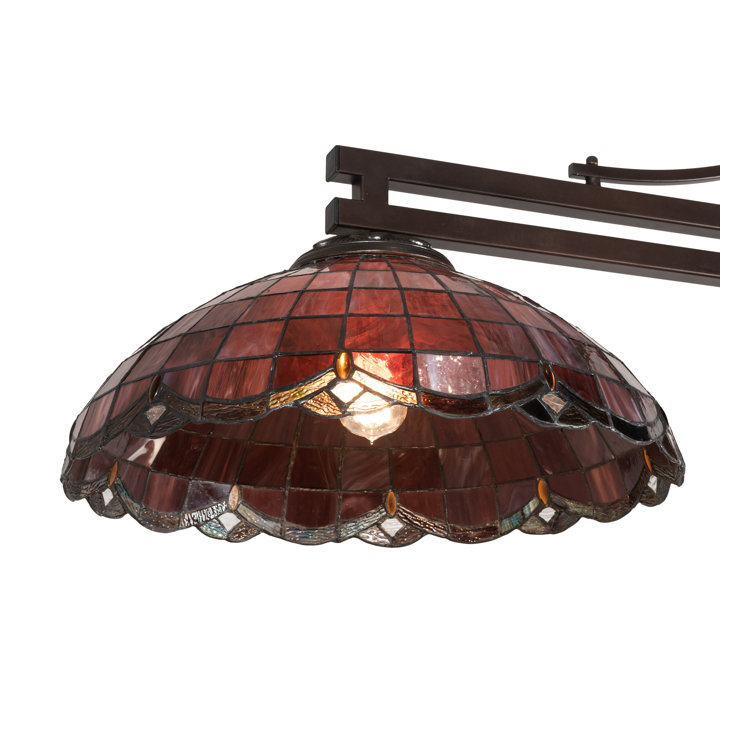 Mahogany Bronze 3-Light Stained Glass Island Pendant