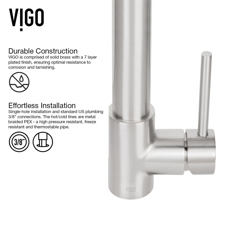 Stainless Steel Modern Pull-Down Kitchen Faucet with Brass Handle