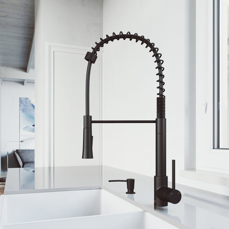 Stainless Steel Pull-Down Kitchen Faucet with Soap Dispenser