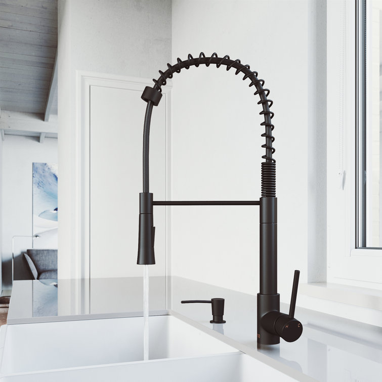 Stainless Steel Pull-Down Kitchen Faucet with Soap Dispenser