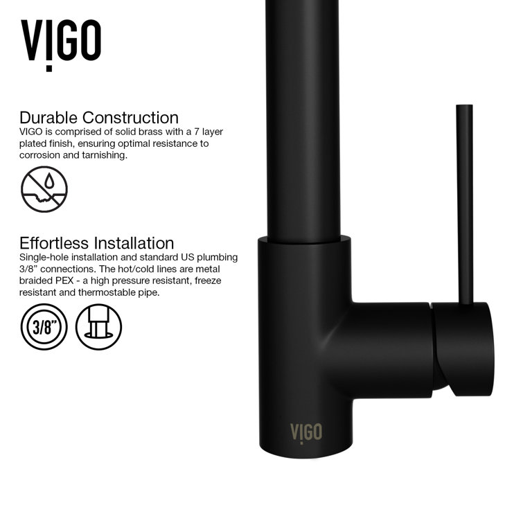 Matte Black Pull-Down Kitchen Faucet with Soap Dispenser