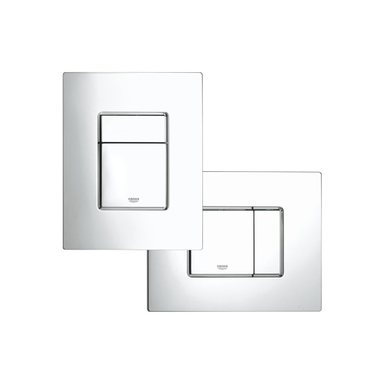 Cosmopolitan Dual-Flush Wall-Mounted Toilet Flush Plate in Brushed Chrome