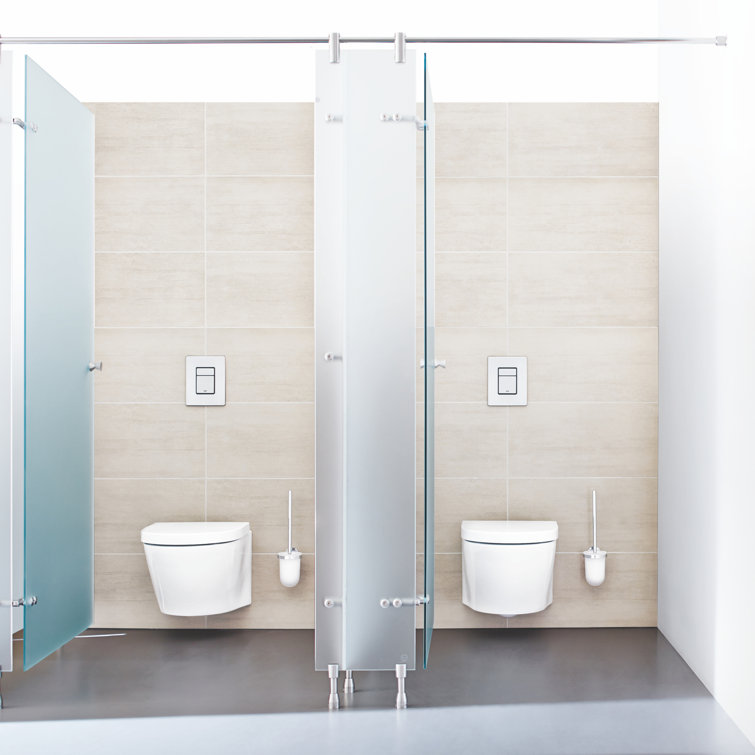 Cosmopolitan Dual-Flush Wall-Mounted Toilet Flush Plate in Brushed Chrome