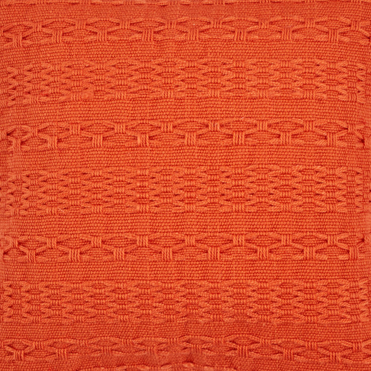 Island Essentials Cross Weave 18" Square Throw Pillow in Orange