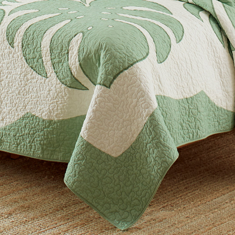 Molokai Gray Reversible Cotton King Quilt Set