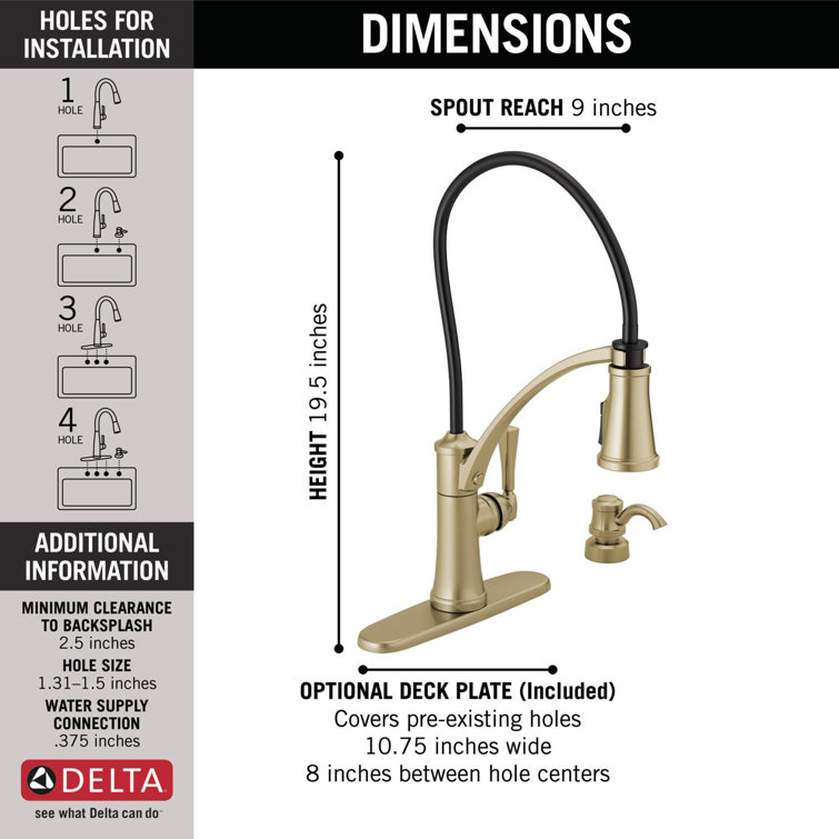 Foundry Champagne Bronze Pull-Down Kitchen Faucet with Soap Dispenser
