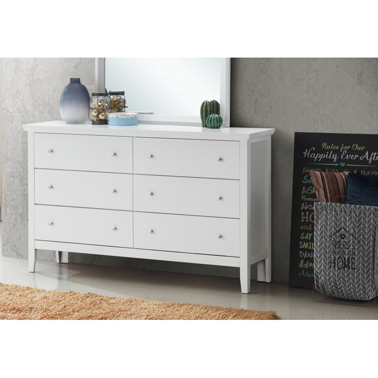 White Double Dresser with Dovetail Drawers