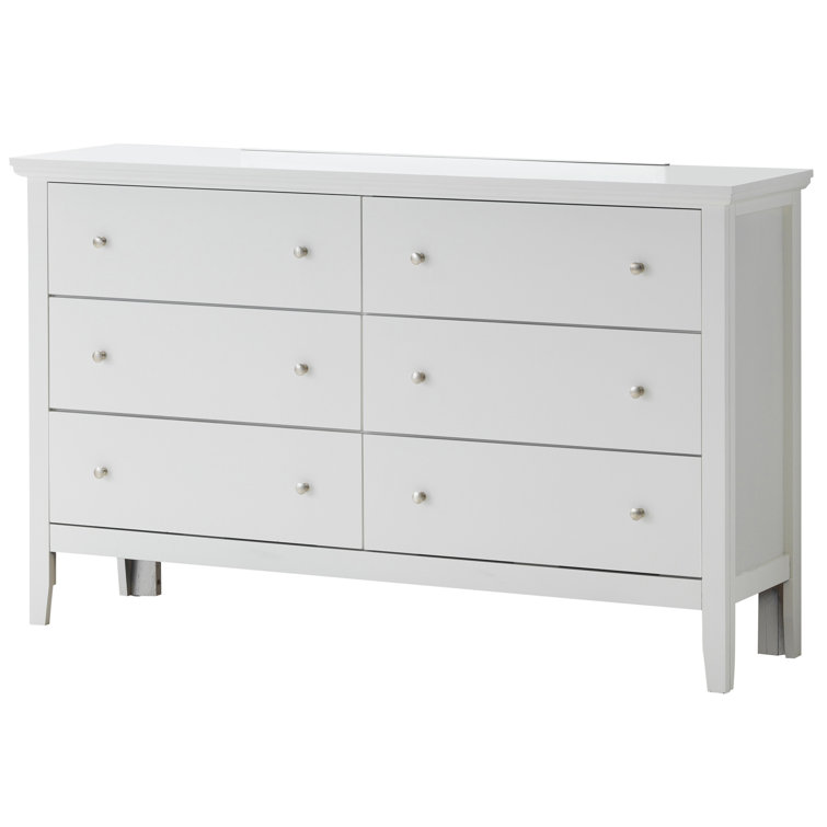 White Double Dresser with Dovetail Drawers