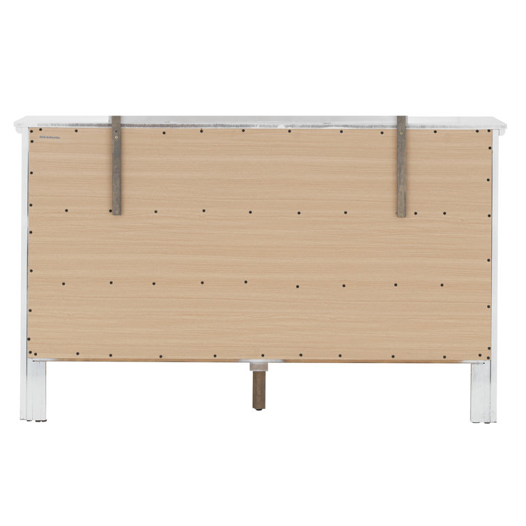 White Double Dresser with Dovetail Drawers