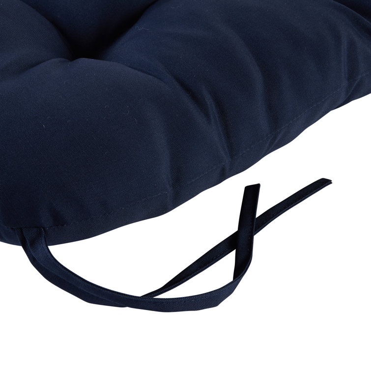 Navy Blue Polyester High Back Outdoor Chair Cushion