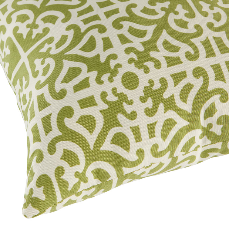 Grass Green Geometric Outdoor Rectangular Throw Pillows, Set of 2