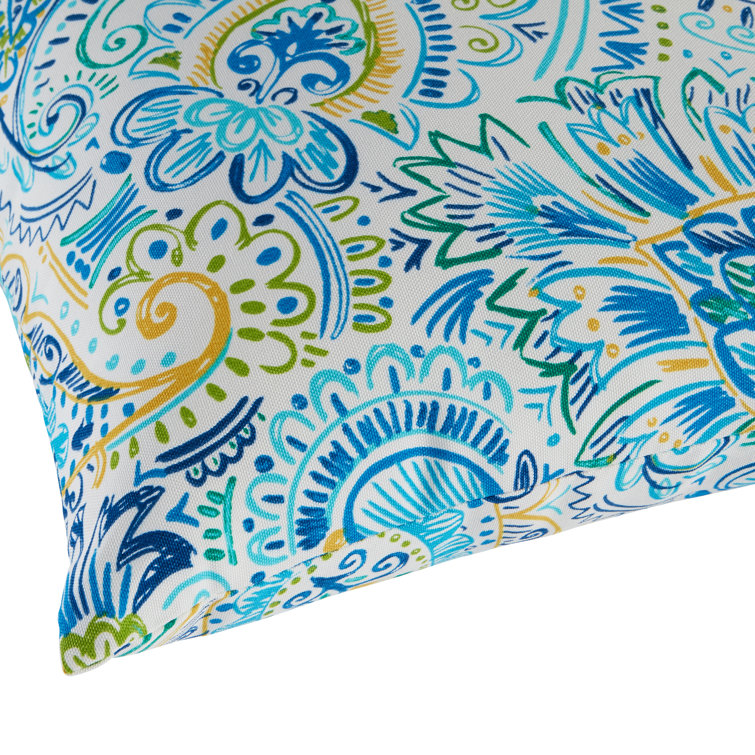 Baltic Paisley 17'' Square Outdoor Accent Pillow Set