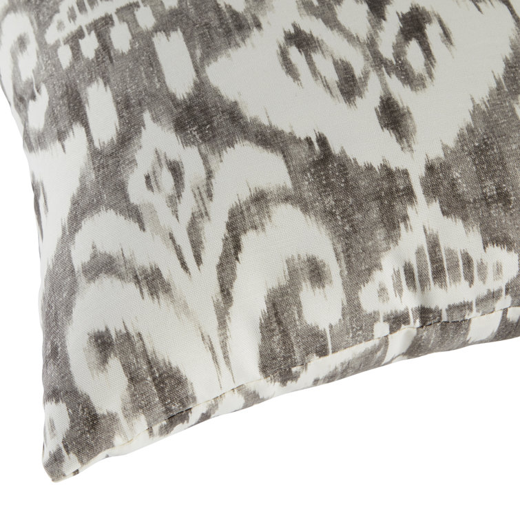 Graphite Ikat 17" Square Outdoor Throw Pillow Set