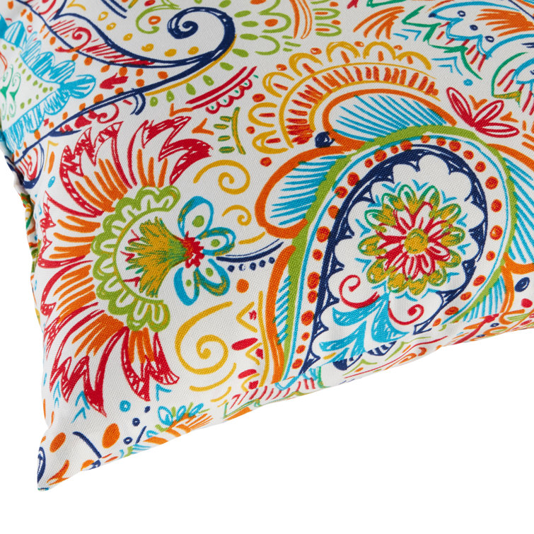 Jamboree Paisley 17" Square Outdoor Throw Pillows Set