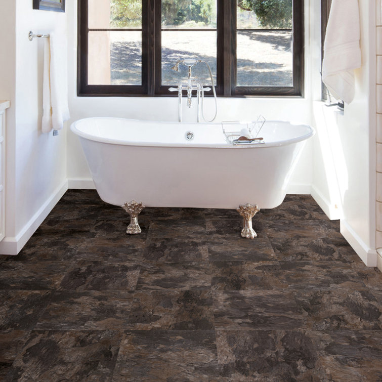 Brownstone 12'' x 12'' Peel and Stick Vinyl Floor Tiles