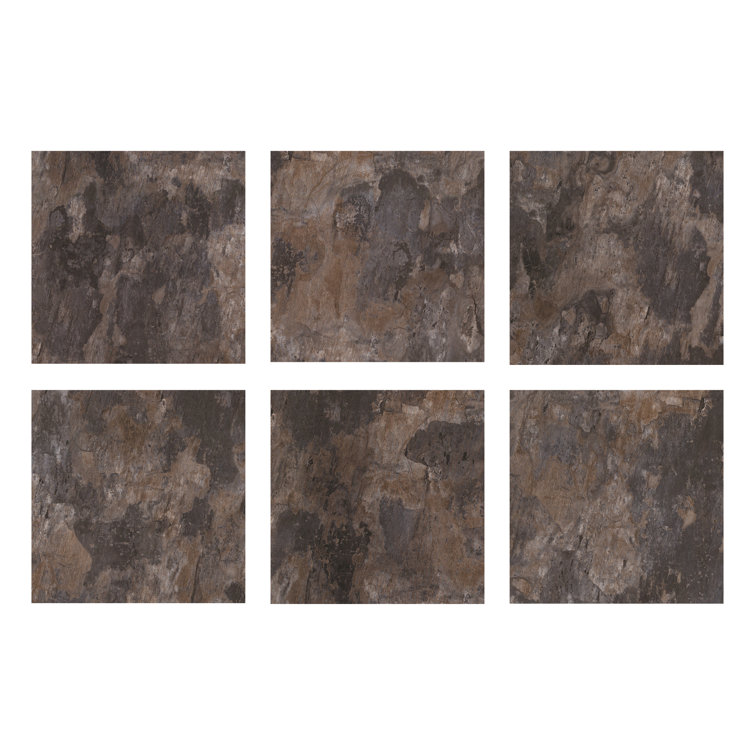 Brownstone 12'' x 12'' Peel and Stick Vinyl Floor Tiles