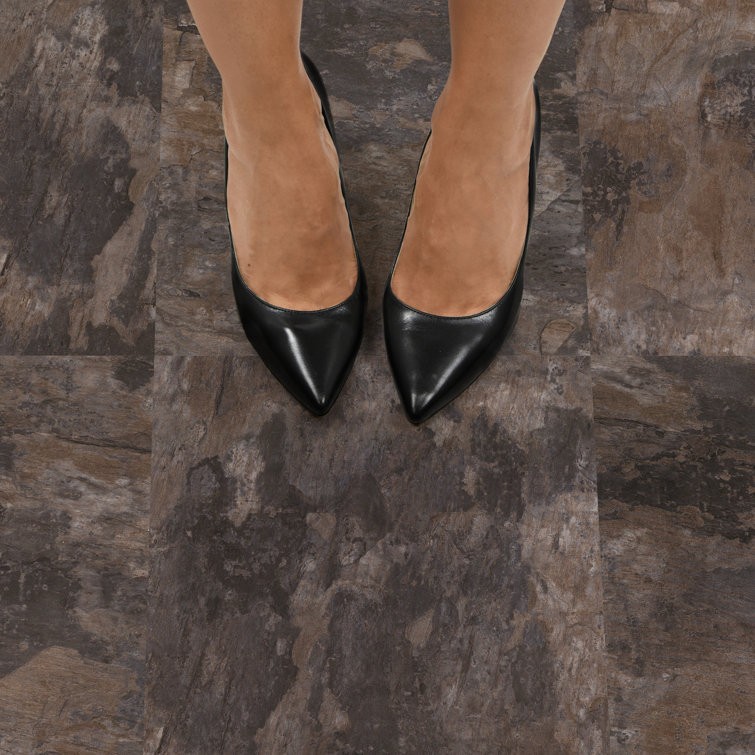 Brownstone 12'' x 12'' Peel and Stick Vinyl Floor Tiles