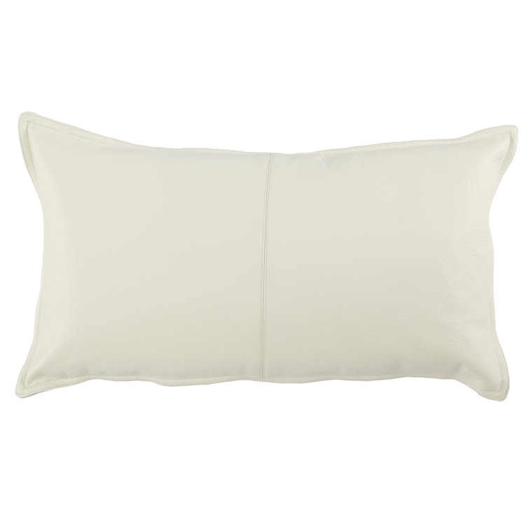 Forest Green Genuine Leather Embroidered Rectangular Pillow
