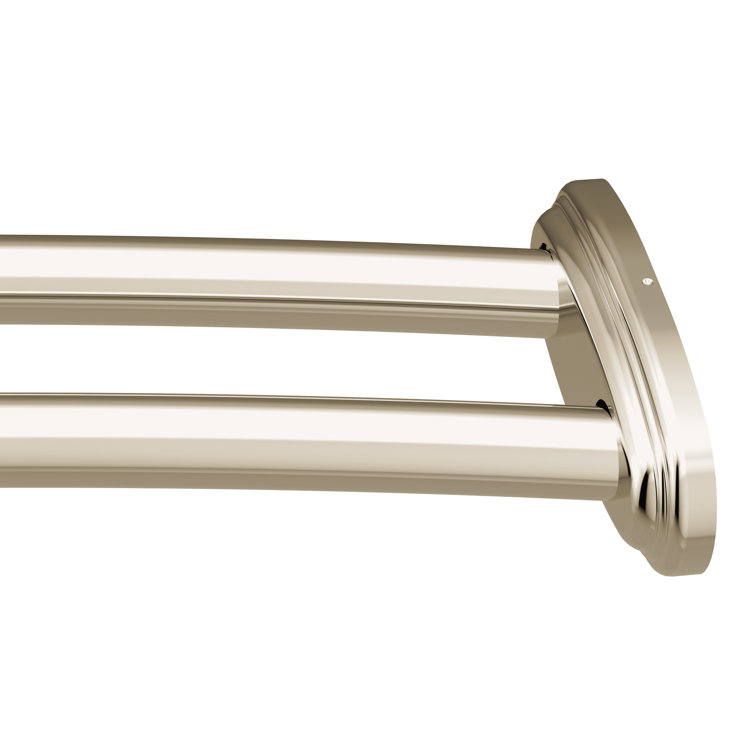 Polished Nickel Adjustable Double Curved Shower Curtain Rod