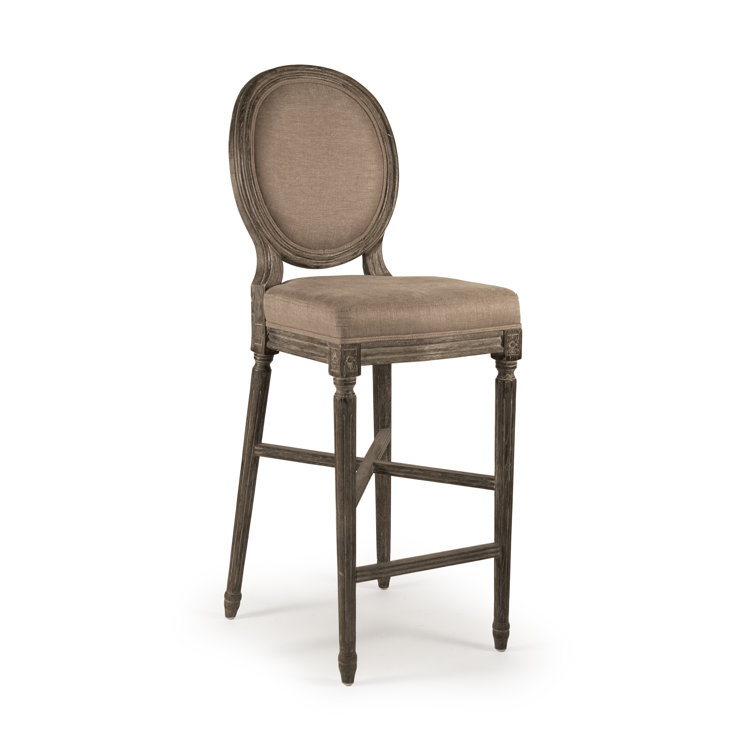 Asta 25'' Copper Linen Finish Wooden Counter Stool