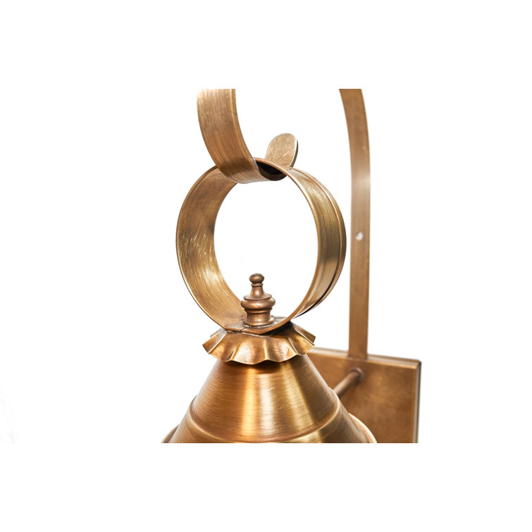 Antique Brass Optic Glass Outdoor Wall Lantern