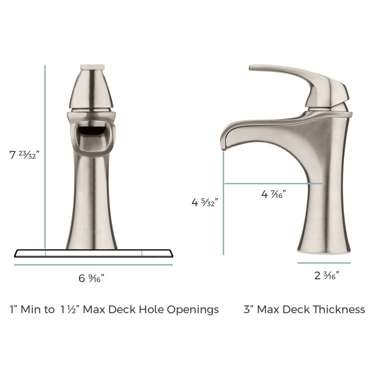 Jaida Elegance Brushed Nickel Single-Control Bathroom Faucet