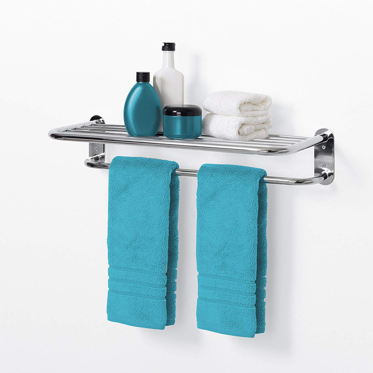 Zenith Chrome Wall Mounted Hotel Style Towel Shelf