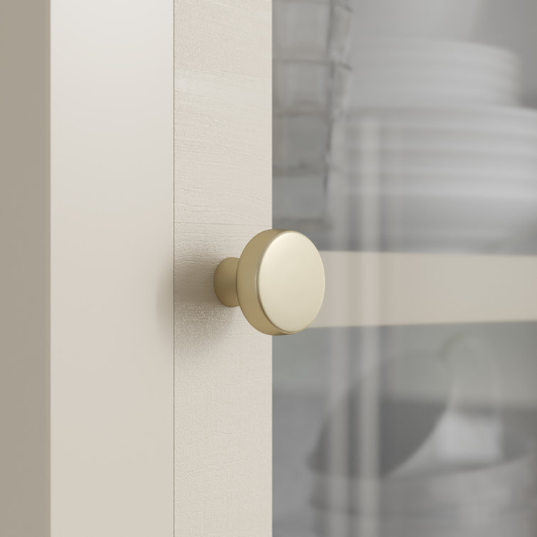 Golden Champagne Round Cabinet Knob with Mounting Hardware