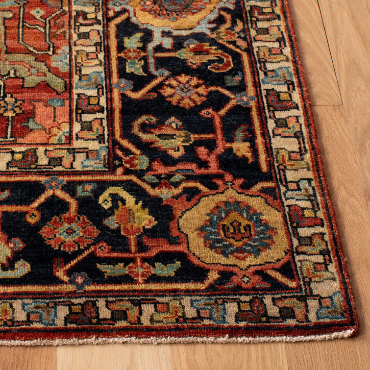 Vintage Red Hand-Knotted Wool 6' x 9' Area Rug