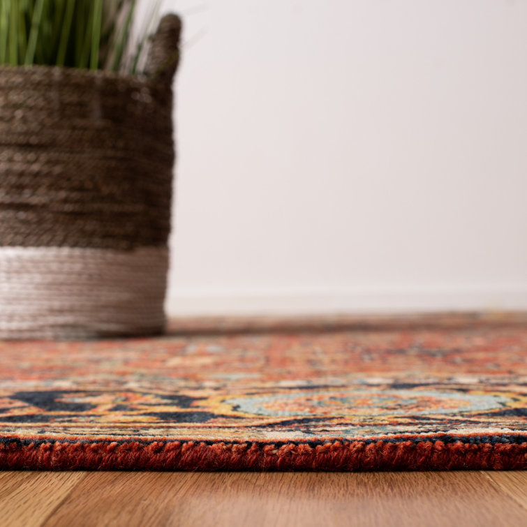 Vintage Red Hand-Knotted Wool 6' x 9' Area Rug
