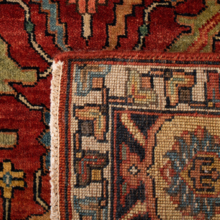 Vintage Red Hand-Knotted Wool 6' x 9' Area Rug
