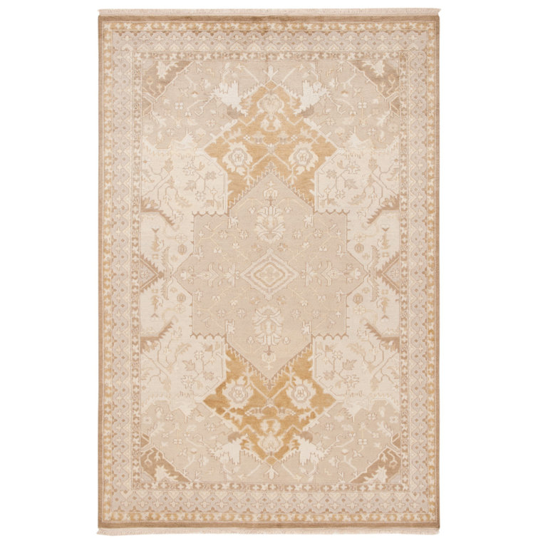 Tobacco Wool Hand-Knotted Rectangular Area Rug