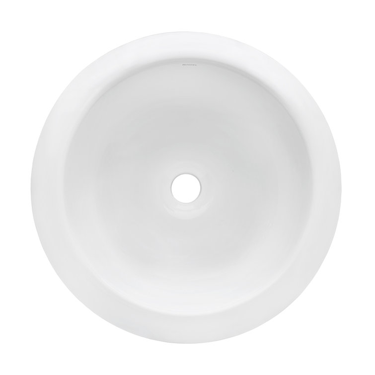 Ruvati 18" White Ceramic Round Above-Counter Vessel Sink