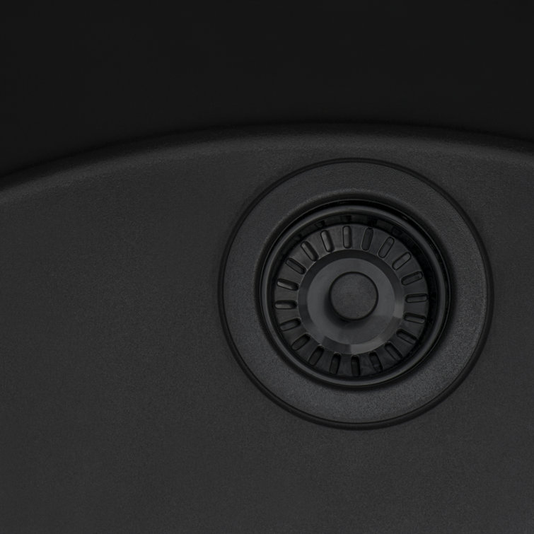 Midnight Black Granite Composite Topmount Wet Bar Prep Sink