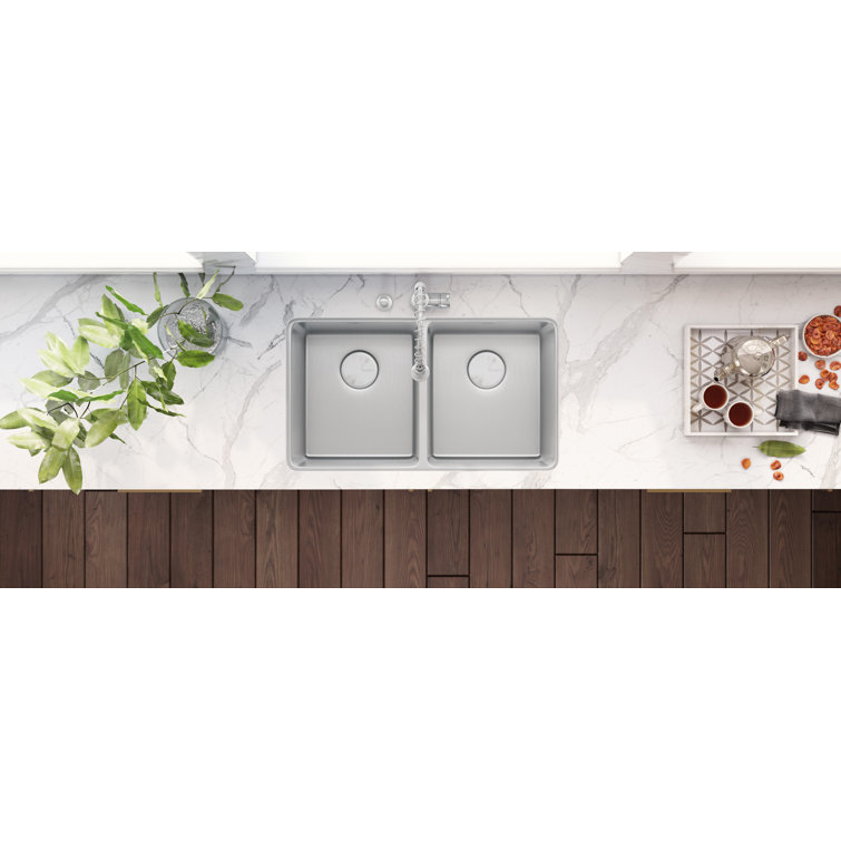 Modena 28'' Double Bowl Undermount Stainless Steel Kitchen Sink