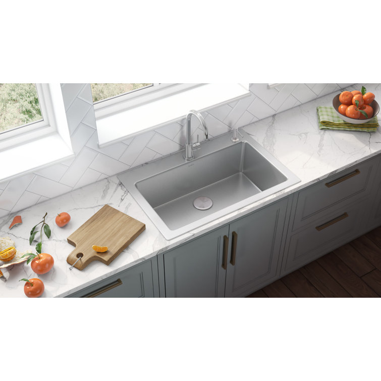 Ruvati 33 x 22 Inch Stainless Steel Drop-In Single Bowl Kitchen Sink
