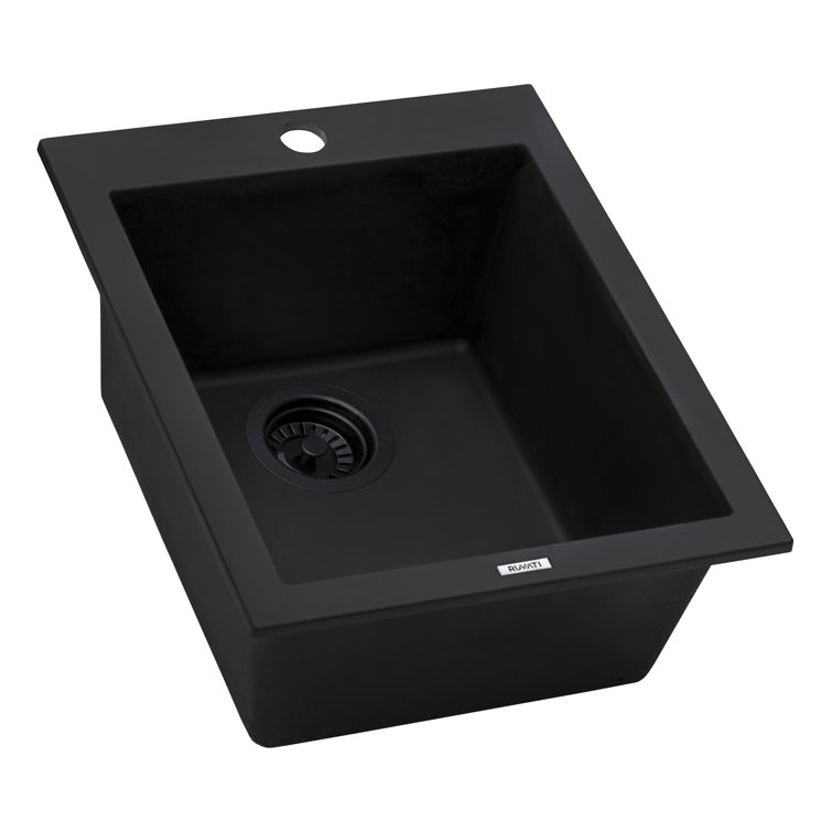 Midnight Black Granite Composite Single Bowl Kitchen Sink