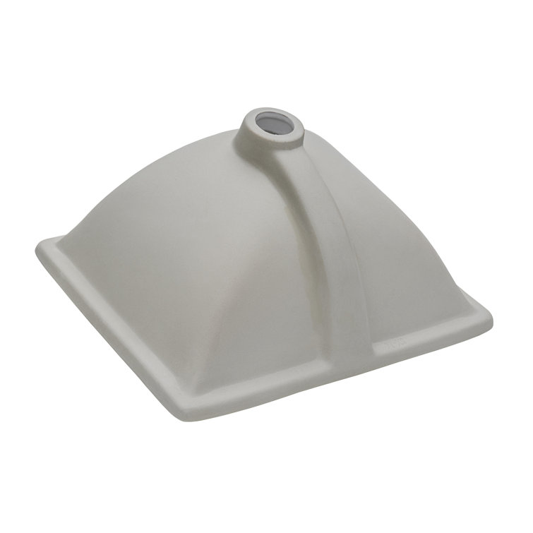 Ruvati White Rectangular Ceramic Undermount Bathroom Sink with Overflow