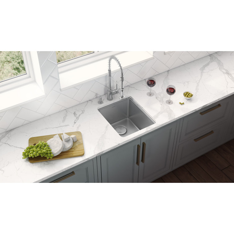 Ruvati 12" Stainless Steel Undermount Single Bowl Bar Sink