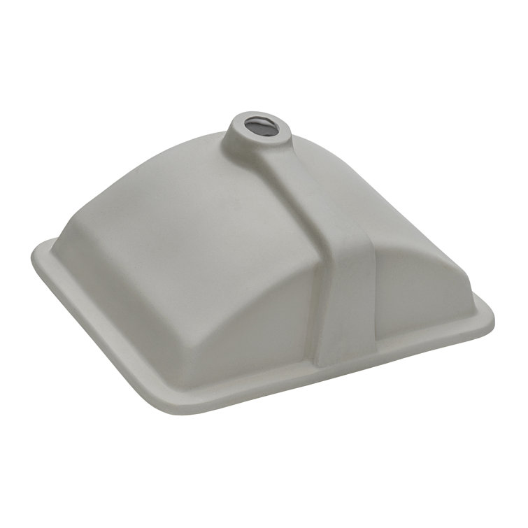 White Rectangular Ceramic Undermount Bathroom Sink with Overflow