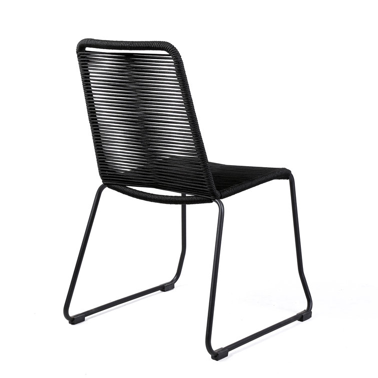Dark Eucalyptus and Black Metal 4-Person Outdoor Dining Set with Cushions