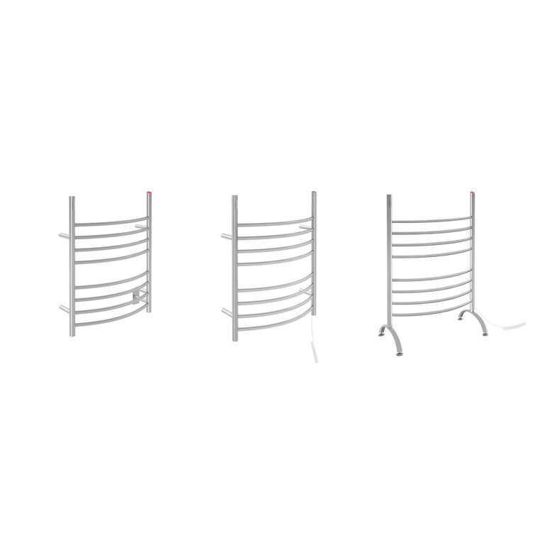 Polished Stainless Steel Wall Mounted 8-Bar Towel Warmer