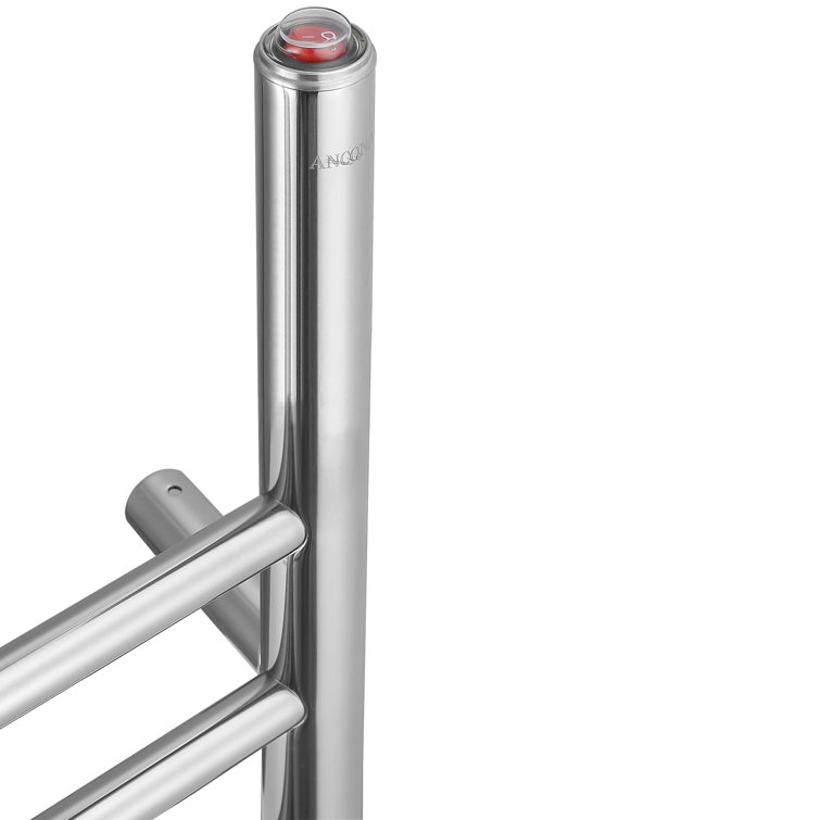 Polished Stainless Steel Wall Mounted 8-Bar Towel Warmer