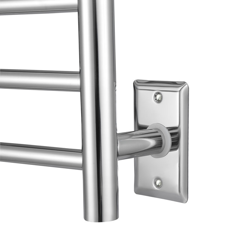 Polished Stainless Steel Wall Mounted 8-Bar Towel Warmer