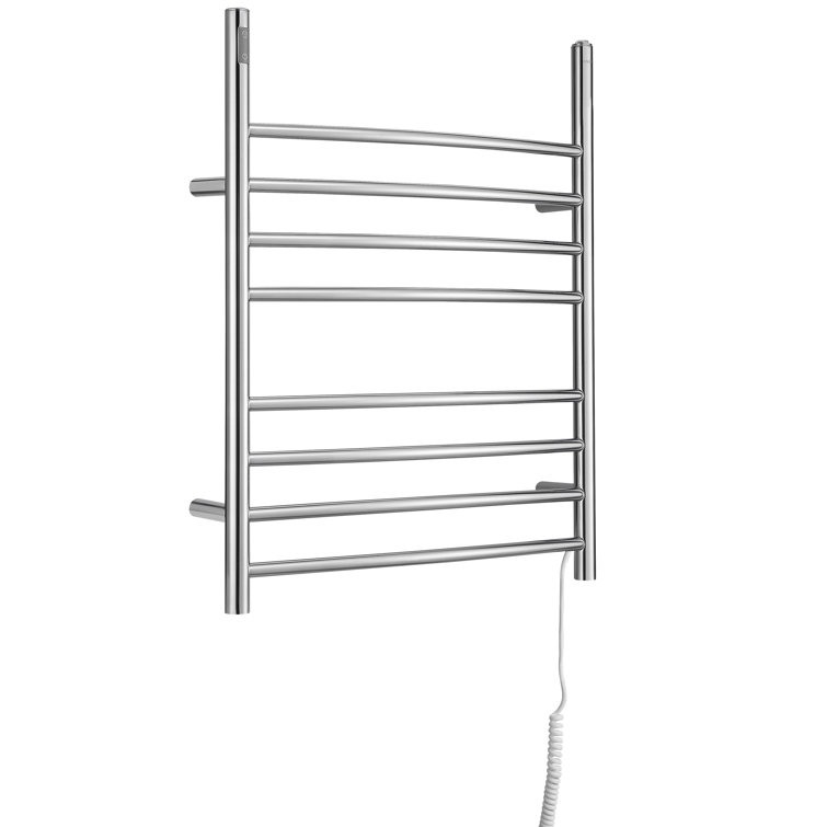 Polished Stainless Steel Wall Mounted 8-Bar Towel Warmer