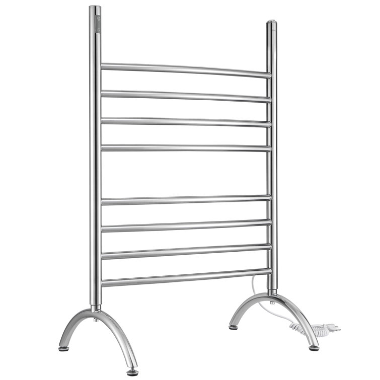 Polished Stainless Steel Wall Mounted 8-Bar Towel Warmer