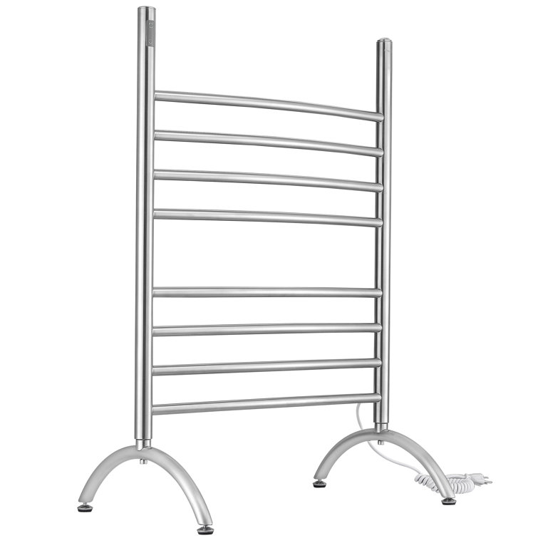 Brushed Stainless Steel 8-Bar Wall Mounted Towel Warmer