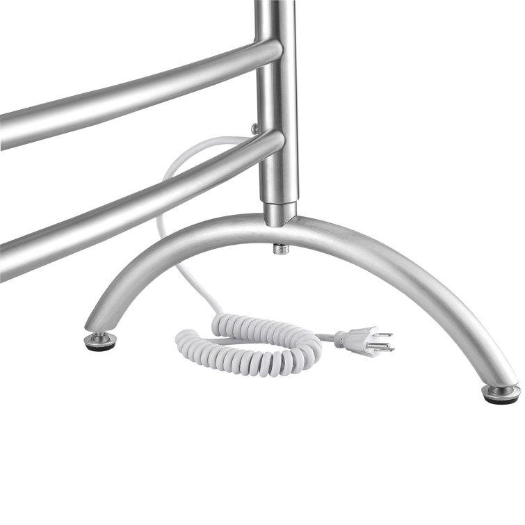 Brushed Stainless Steel 8-Bar Wall Mounted Towel Warmer