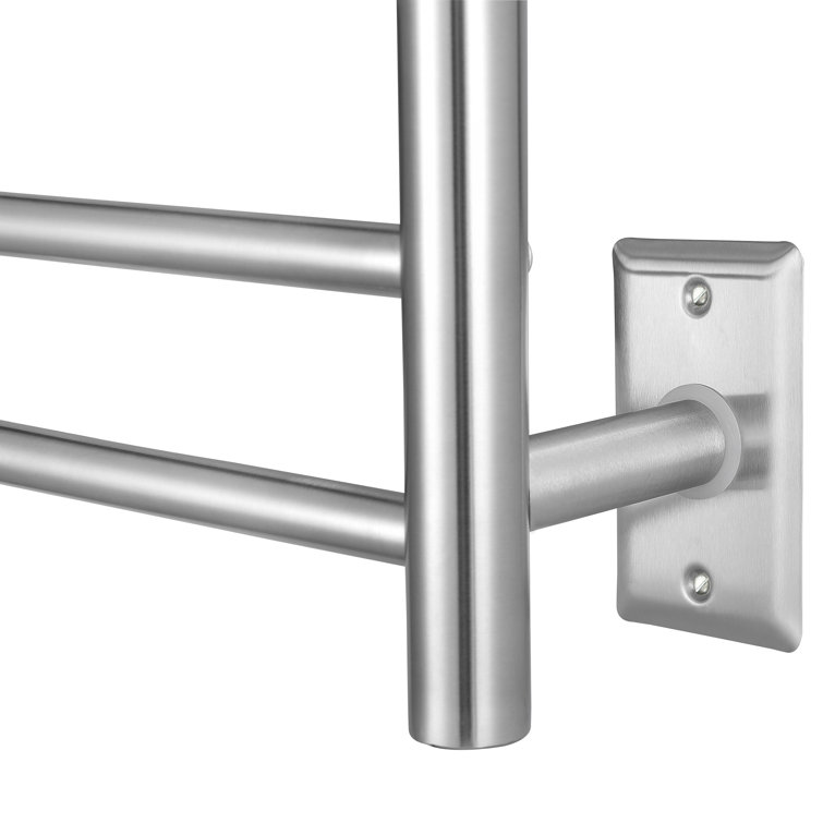 Brushed Stainless Steel 8-Bar Wall Mounted Towel Warmer